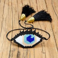 Personality Turkish Devil Eyes Miyuki Beads Bracelet Hand-woven Beaded Ethnic Religious Bracelet sku image 32