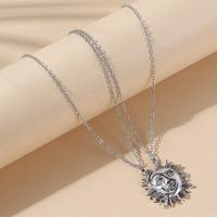European And American Personality Creative Wild Sun Moon Double Necklace main image 2