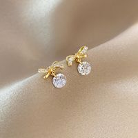 Fashion Simple Geometric Earrings Female Micro-inlaid Zircon Copper Earrings sku image 1