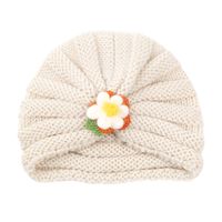 2021 Autumn And Winter Children's Woolen Knitted Hats Cute Little Flowers Warm Caps sku image 2