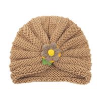 2021 Autumn And Winter Children's Woolen Knitted Hats Cute Little Flowers Warm Caps sku image 3
