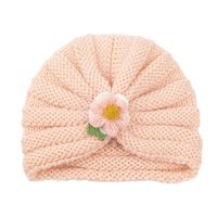 2021 Autumn And Winter Children's Woolen Knitted Hats Cute Little Flowers Warm Caps sku image 5