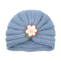 2021 Autumn And Winter Children's Woolen Knitted Hats Cute Little Flowers Warm Caps sku image 8