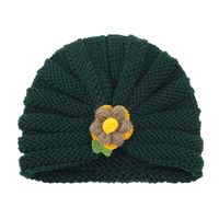 2021 Autumn And Winter Children's Woolen Knitted Hats Cute Little Flowers Warm Caps sku image 9