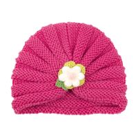 2021 Autumn And Winter Children's Woolen Knitted Hats Cute Little Flowers Warm Caps sku image 10