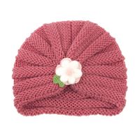 2021 Autumn And Winter Children's Woolen Knitted Hats Cute Little Flowers Warm Caps sku image 11