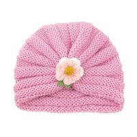 2021 Autumn And Winter Children's Woolen Knitted Hats Cute Little Flowers Warm Caps sku image 12