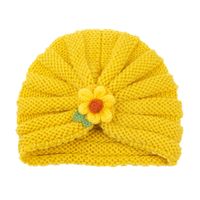 2021 Autumn And Winter Children's Woolen Knitted Hats Cute Little Flowers Warm Caps sku image 15