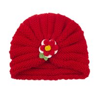 2021 Autumn And Winter Children's Woolen Knitted Hats Cute Little Flowers Warm Caps sku image 16