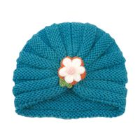 2021 Autumn And Winter Children's Woolen Knitted Hats Cute Little Flowers Warm Caps sku image 18