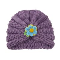 2021 Autumn And Winter Children's Woolen Knitted Hats Cute Little Flowers Warm Caps sku image 19