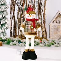 New Christmas Retro Snowflake Plaid Cloth Retractable Doll Christmas Decoration sku image 2