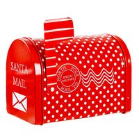 Christmas Decorations Tinplate Mailbox Box Wrought Iron Mailbox Can Children's Gift Cartoon Candy Box sku image 1