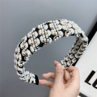 B245-2 Black And White Color Matching Headband Internet Celebrity 2021new Wide Edge French Color Headband Sweet Elegance Hair Accessories sku image 1