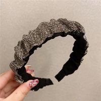 Summer Retro French Full Diamond Crystal Headband Washing Face Pressure Hair Band sku image 3