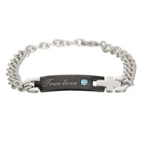 Couples Love True Love Bracelets Lovers Gifts Trend Fashion Jewelry Wholesale Zircon Titanium Steel Bracelet sku image 1