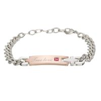 Couples Love True Love Bracelets Lovers Gifts Trend Fashion Jewelry Wholesale Zircon Titanium Steel Bracelet sku image 2