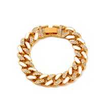 New Two-color Oil Dripping Rhinestones Cuban Bracelet Fashion Brand Thick Chain Anklet sku image 3