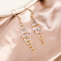 Super Long Temperament Tassel Earrings Female 2021 Personality Exaggerated Shiny Copper Earrings main image 3