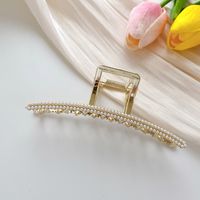 Korean Alloy Grabbing Clip Geometric Double Drainage Diamond Pearl Hair Clip sku image 2