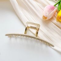 Korean Alloy Grabbing Clip Geometric Double Drainage Diamond Pearl Hair Clip sku image 3