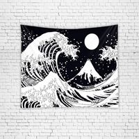 Wall Decoration Black White Lines Black And White Wave Tapestry Wall Decoration Cloth main image 3