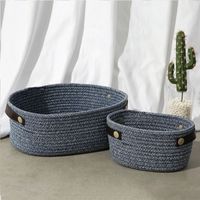 Cotton Woven Storage Basket Nordic Fabric Storage Basket Home Desktop Sundries Snack Storage Basket main image 4