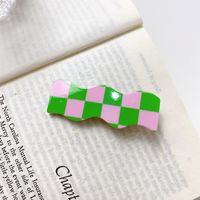 Pvc Material Black And White Checkerboard Square Acrylic Hair Shark Clip main image 3