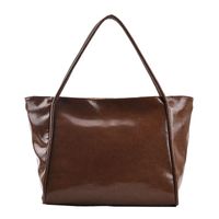 Soft Leather Big Handbag New 2021 Fall Winter Fashion Retro Shoulder Commuter Work Women's Bag Solid Color Tote Bag main image 3