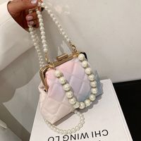 Mini Bag Female 2021 Summer New Fashion Single Shoulder Bag Messenger Rhombic Pearl Chain Bag main image 1