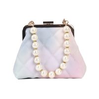 Mini Bag Female 2021 Summer New Fashion Single Shoulder Bag Messenger Rhombic Pearl Chain Bag main image 3
