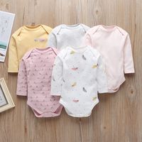 Baby Long-sleeved Spring And Autumn Cartoon Print Baby Romper 5-piece Set main image 1