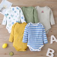 Baby Long-sleeved Spring And Autumn Cartoon Print Baby Romper 5-piece Set main image 6