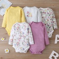 Baby Long-sleeved Spring And Autumn Cartoon Print Baby Romper 5-piece Set main image 5