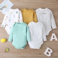 Baby Long-sleeved Spring And Autumn Cartoon Print Baby Romper 5-piece Set main image 4