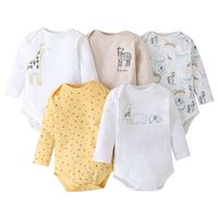 Baby Long-sleeved Spring And Autumn Cartoon Print Baby Romper 5-piece Set main image 3