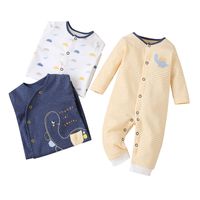 Spring And Autumn Baby Long-sleeved Romper Cartoon Casual One-piece Three-piece Combination main image 3