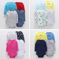 Long-sleeved Mixed Color Triangle Romper Romper Suit main image 1