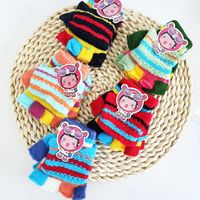 Children's Gloves Autumn And Winter Cute Fingerless Warm Half Finger Knitted Gloves main image 3