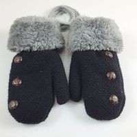 New Children's Gloves Winter Thicken Warm Gloves Baby Mittens Buttons Plus Velvet Knitted Gloves main image 5