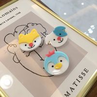 Korean Cartoon Hair Accessories Girl Cute Acrylic Hairpin Cute Pet Animal Bangs Clip Hairpin main image 3