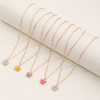 Simple Colorful Butterfly Pendant Necklace Set main image 5