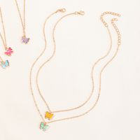 Simple Colorful Butterfly Pendant Necklace Set main image 1