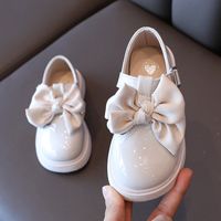 Spring And Autumn New Girls Bow Leather Shoes Fashion Soft Sole Shoes sku image 7