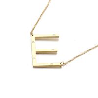 Titanium Steel 18K Gold Plated Fashion Diamond Letter Necklace sku image 4