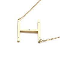 Acero Titanio Chapados en oro de 18k Moda Diamante Letra Collar sku image 7