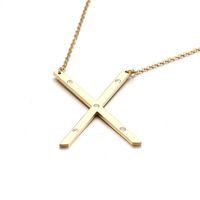 Titanium Steel 18K Gold Plated Fashion Diamond Letter Necklace sku image 22