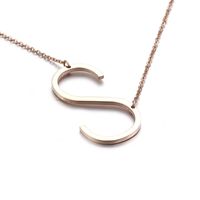 Titanium Steel 18K Gold Plated Plating Letter Necklace sku image 15