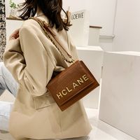 Letters Stone Pattern Chain Shoulder Bag 2021 New Wave Korean Style Fashion Messenger Small Square Bag sku image 3