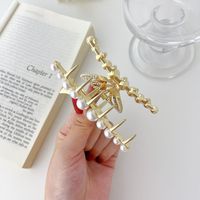 Korean Version Of Fairy Temperament Alloy Swan Butterfly Hairpin Plate Hair Catch Clip Shark Clip Back Of Head Hair Catch main image 6